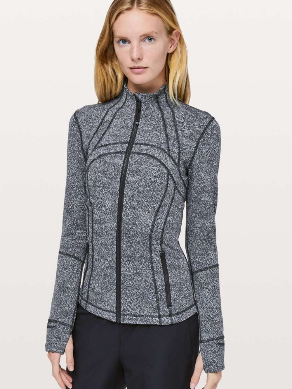 Lululemon Define Jacket Fusion Jacquard Black Heathered Luon Stretch 6